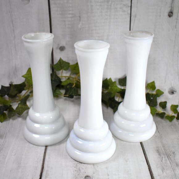 Randall Accents Vintage Randall 96s Milk Glass Flower Bud Vases Lot